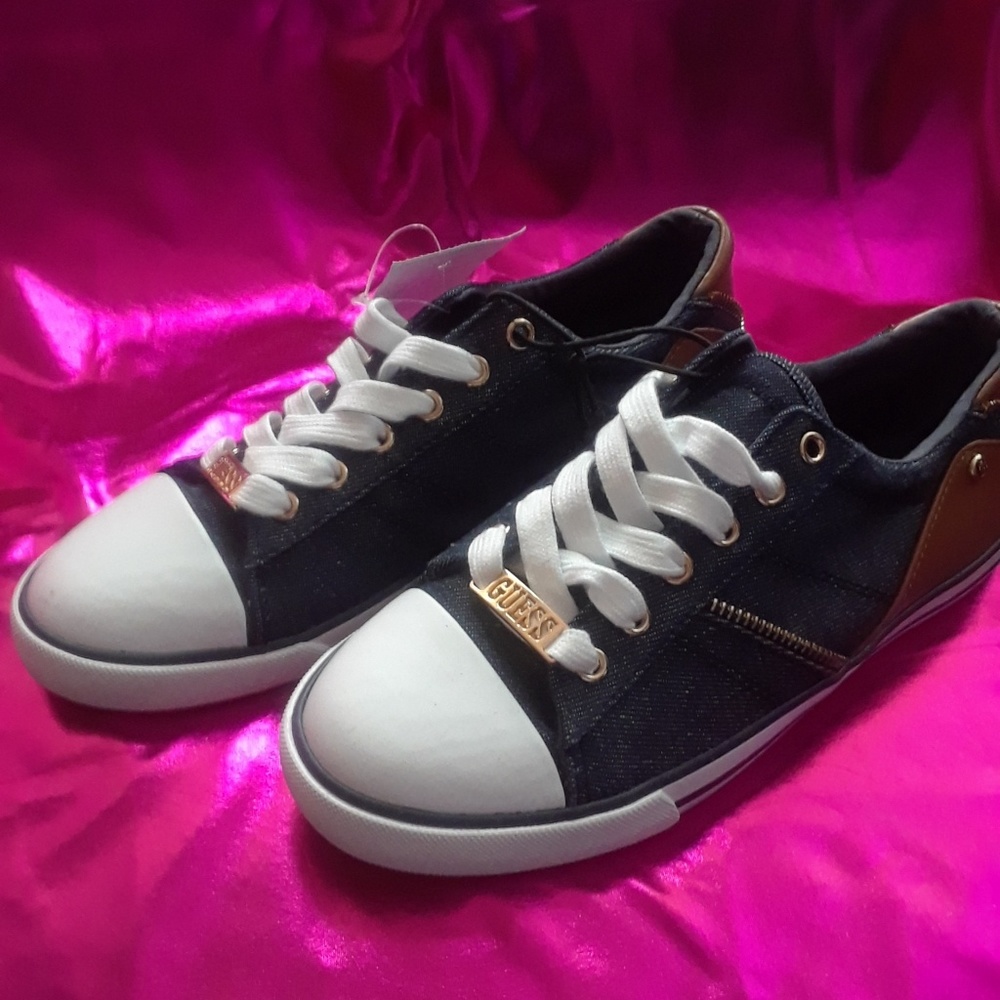 Guess 🔸️ denim & leather sneakers